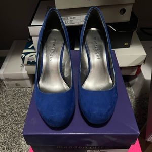 Madden Girl Royal Blue Suede Pumps